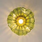 Lampada a sospensione in vetro ispirata ai fiori di loto vintage tradizionale a 1 luce