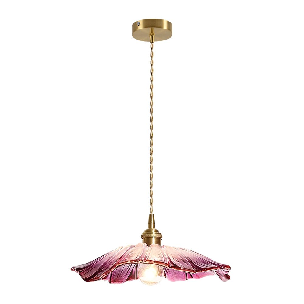 Lampada a sospensione in vetro ispirata ai fiori di loto vintage tradizionale a 1 luce