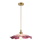Lampada a sospensione in vetro ispirata ai fiori di loto vintage tradizionale a 1 luce