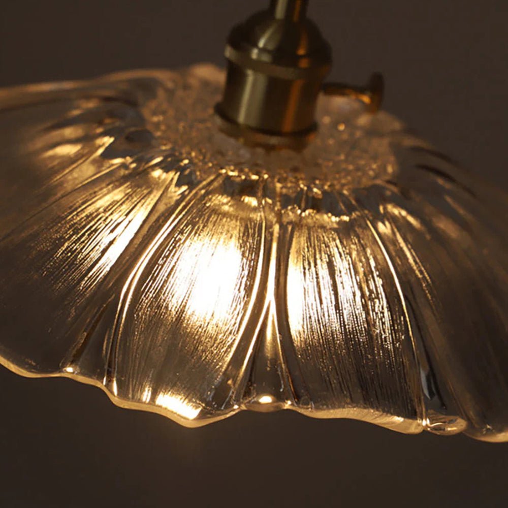 Lampada a sospensione in vetro ispirata ai fiori di loto vintage tradizionale a 1 luce