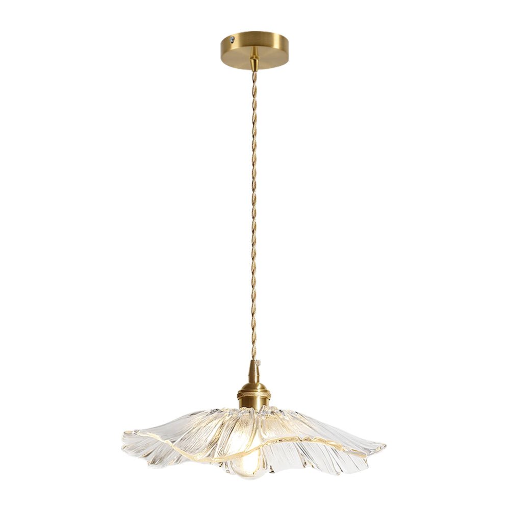 Lampada a sospensione in vetro ispirata ai fiori di loto vintage tradizionale a 1 luce