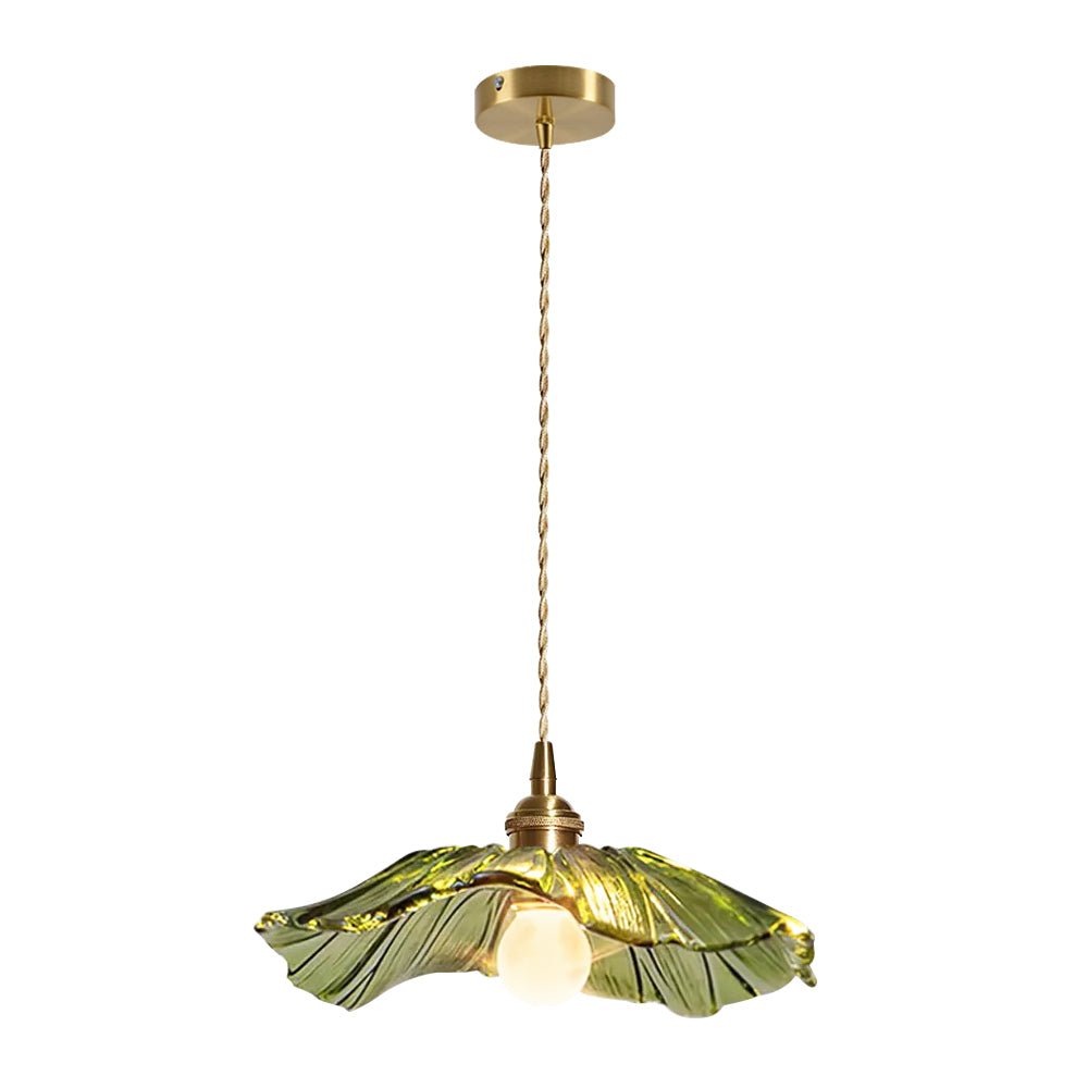 Lampada a sospensione in vetro ispirata ai fiori di loto vintage tradizionale a 1 luce