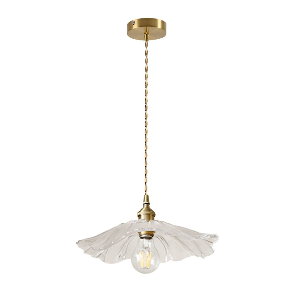 Lampada a sospensione in vetro ispirata ai fiori di loto vintage tradizionale a 1 luce