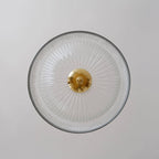 Lampada a sospensione con paralume in vetro metallico rigato vintage tradizionale a 1 luce