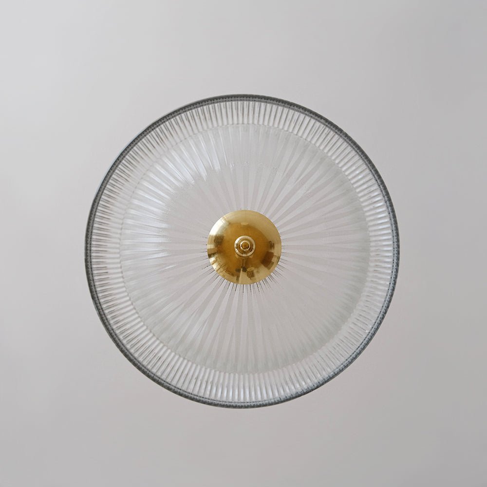 Lampada a sospensione con paralume in vetro metallico rigato vintage tradizionale a 1 luce