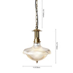 Lampada a sospensione con paralume in vetro metallico rigato vintage tradizionale a 1 luce