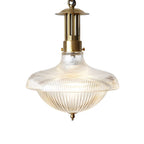 Lampada a sospensione con paralume in vetro metallico rigato vintage tradizionale a 1 luce