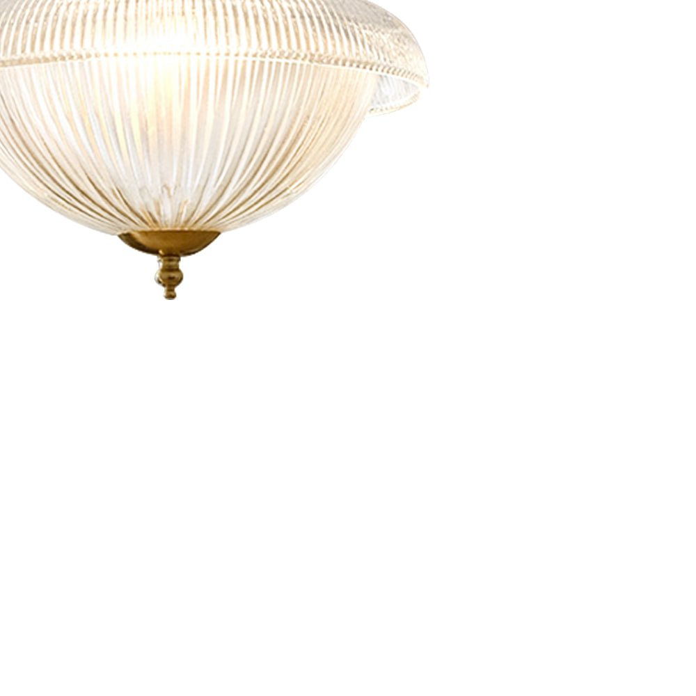 Lampada a sospensione con paralume in vetro metallico rigato vintage tradizionale a 1 luce