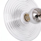 Lampada da soffitto semi a disco rotondo in vetro ondulato con 1 luce
