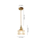 Lampada a sospensione vintage a 1 luce in vetro d'acqua martellato quadrato