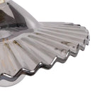 Lampada a sospensione vintage con paralume in vetro a forma di cono e bordo ondulato, 1 luce