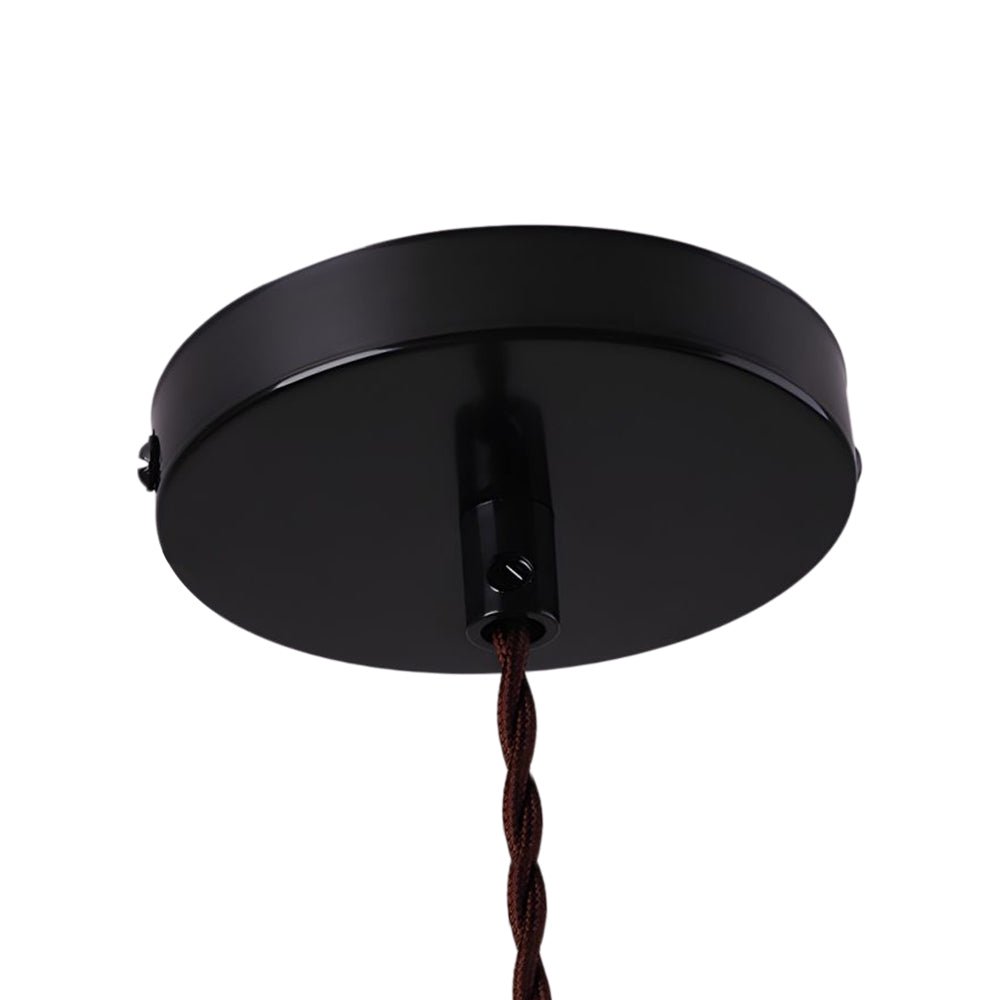 Lampada a sospensione vintage con paralume in vetro a forma di cono e bordo ondulato, 1 luce