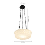 Lampada a sospensione scolastica vintage con paralume in ceramica a 3 luci