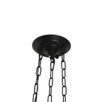 Lampada a sospensione scolastica vintage con paralume in ceramica a 3 luci