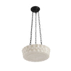 Lampada a sospensione scolastica vintage con paralume in ceramica a 3 luci