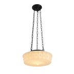 Lampada a sospensione scolastica vintage con paralume in ceramica a 3 luci