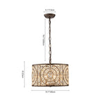 Lampadario Vintage a 4 Luci Glam con Accenti in Cristallo