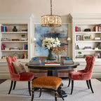 Lampadario Vintage a 4 Luci Glam con Accenti in Cristallo