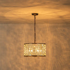 Lampadario Vintage a 4 Luci Glam con Accenti in Cristallo