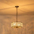 Lampadario Vintage a 4 Luci Glam con Accenti in Cristallo