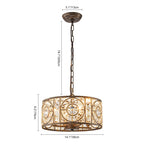 Lampadario Vintage a 4 Luci Glam con Accenti in Cristallo