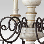 Lampadario a Candele Vintage Chic Bianco Invecchiato