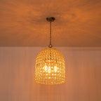 Lampada a sospensione in stile vintage con accenti in cristallo a forma di gabbia per uccelli