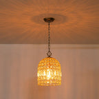 Lampada a sospensione in stile vintage con accenti in cristallo a forma di gabbia per uccelli
