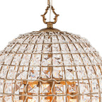 Lampada a sospensione in stile vintage con accenti in cristallo a forma di gabbia per uccelli