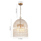 Lampada a sospensione in stile vintage con accenti in cristallo a forma di gabbia per uccelli