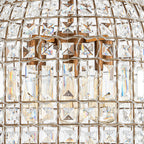 Lampada a sospensione in stile vintage con accenti in cristallo a forma di gabbia per uccelli