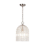 Lampada a sospensione in stile vintage con accenti in cristallo a forma di gabbia per uccelli