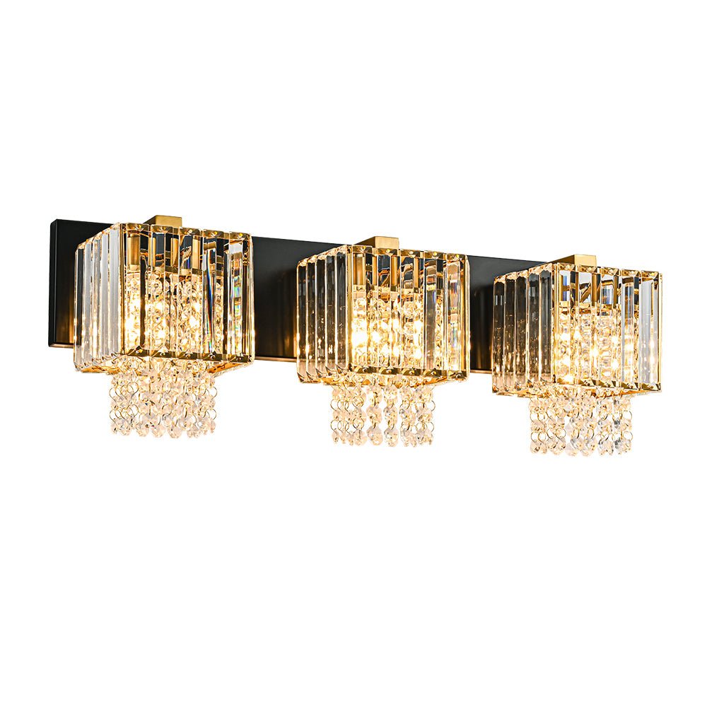 Lampada da parete in cristallo quadrata design vintage a goccia