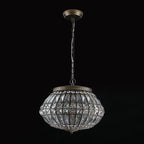 Lampadario a Globo di Cristallo Vintage in Stile Francese con 3 Luci