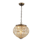 Lampadario a Globo di Cristallo Vintage in Stile Francese con 3 Luci