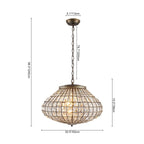 Lampadario a Globo di Cristallo Vintage in Stile Francese con 3 Luci