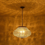 Lampadario a Globo di Cristallo Vintage in Stile Francese con 3 Luci