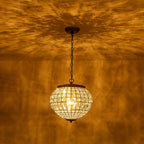 Lampadario a Globo di Cristallo Vintage in Stile Francese con 3 Luci
