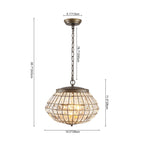Lampadario a Globo di Cristallo Vintage in Stile Francese con 3 Luci