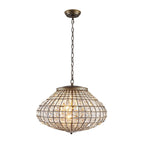 Lampadario a Globo di Cristallo Vintage in Stile Francese con 3 Luci