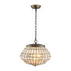 Lampadario a Globo di Cristallo Vintage in Stile Francese con 3 Luci
