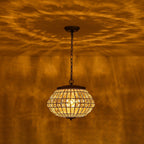 Lampadario a Globo di Cristallo Vintage in Stile Francese con 3 Luci