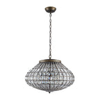 Lampadario a Globo di Cristallo Vintage in Stile Francese con 3 Luci