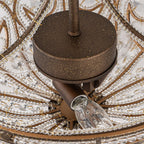 Lampada da soffitto semi flush in cristallo a ciotola vintage di lusso a 3 luci