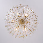 Lampadario in Vetro Floreale a 6 Luci con Design a Cesto di Fiori di Prugno Vintage di Lusso