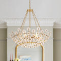 Lampadario in Vetro Floreale a 6 Luci con Design a Cesto di Fiori di Prugno Vintage di Lusso