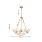 Lampadario in Vetro Floreale a 6 Luci con Design a Cesto di Fiori di Prugno Vintage di Lusso