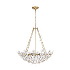 Lampadario in Vetro Floreale a 6 Luci con Design a Cesto di Fiori di Prugno Vintage di Lusso