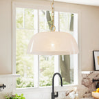 Lampada a sospensione vintage retrò con diffusore in vetro alabastrino bianco