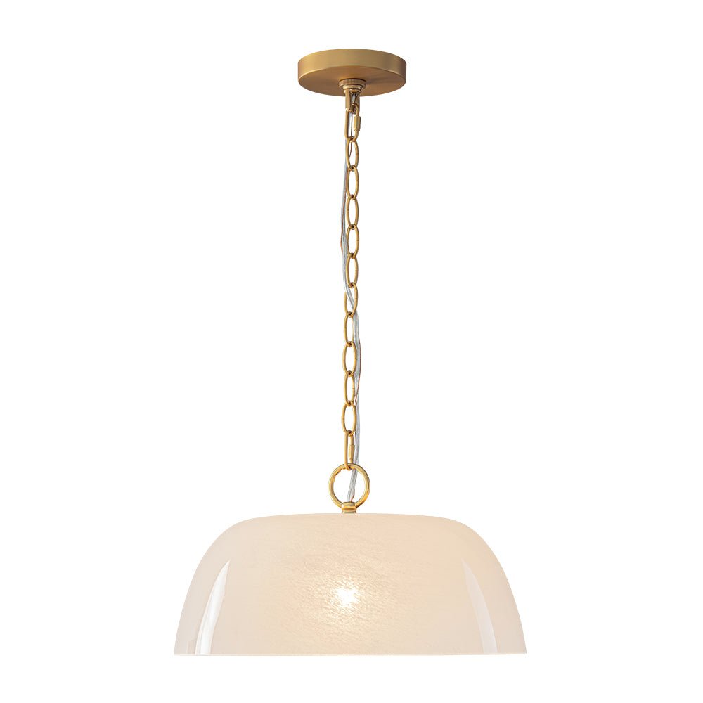 Lampada a sospensione vintage retrò con diffusore in vetro alabastrino bianco